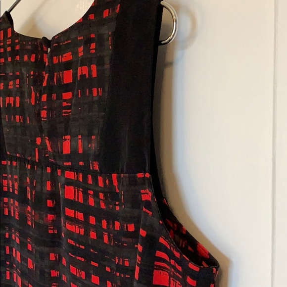 Red Black Gray Plaid Hi Low Tank G by Giuliana M - Picture 4 of 7